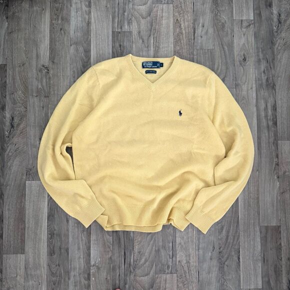 Ralph Lauren 100% Lambswool butter yellow vintage sweater - Picture 1 of 4